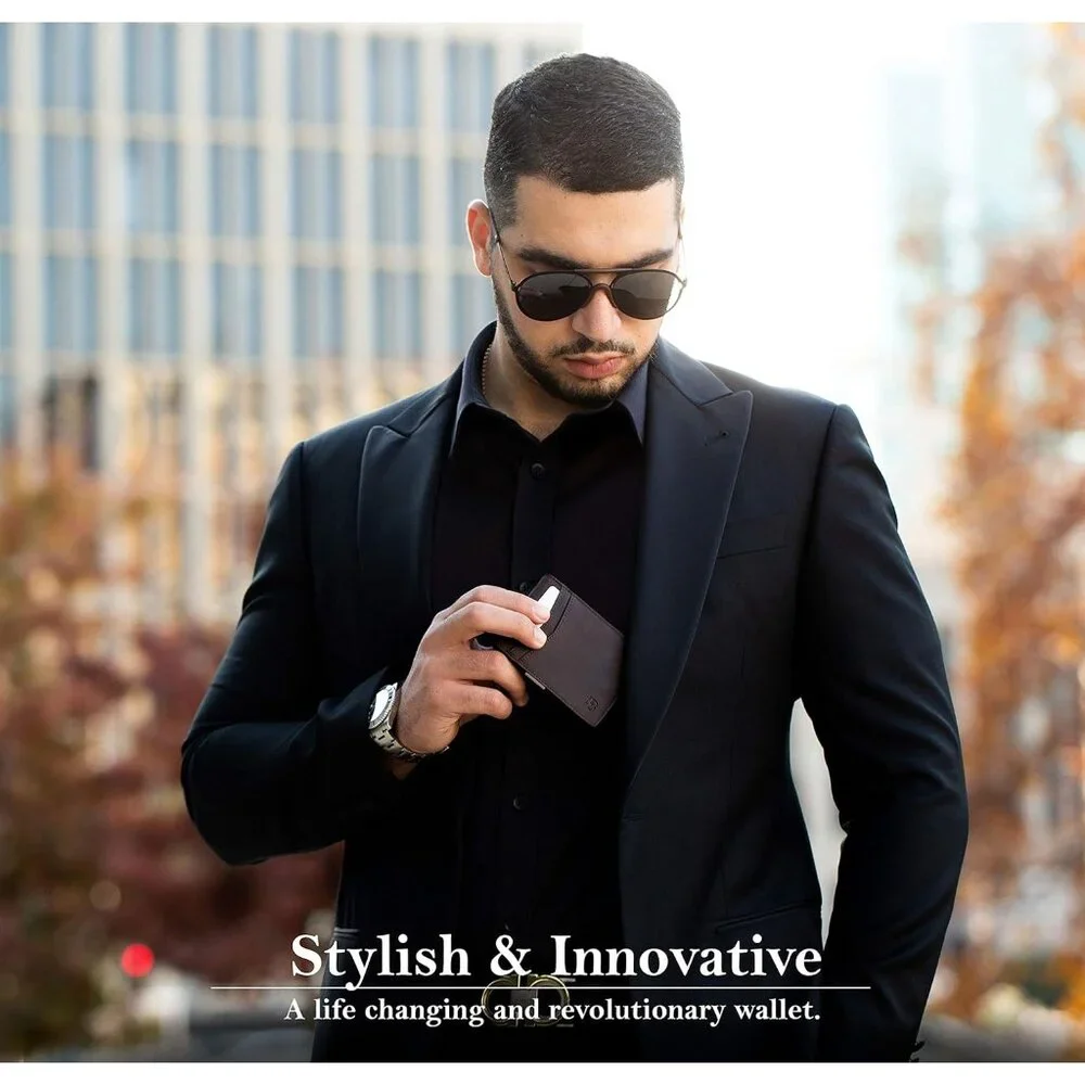 Mens Wallets slim Front Pocket RFID Blocking Card Holder Minimalist Mini